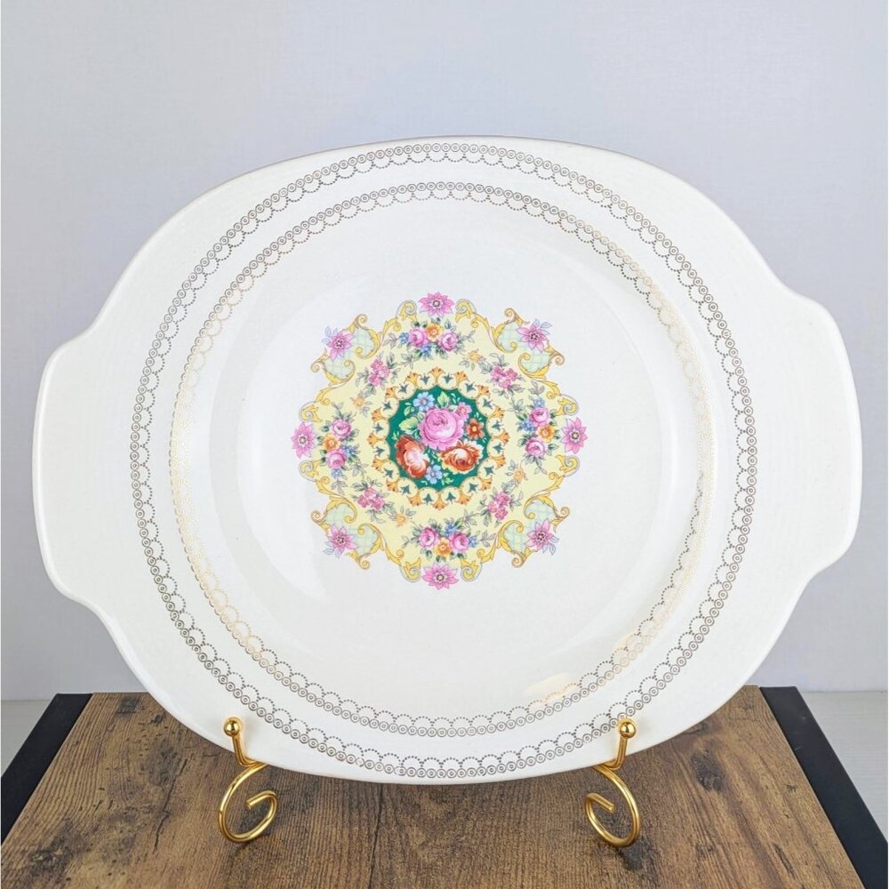 Vintage American Limoges Platter – Melody T-S 562 – 22K Gold – 14” Oval